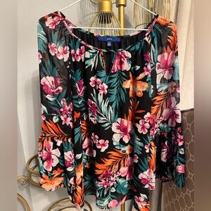 Apt. 9 Black Floral Women's Blouse